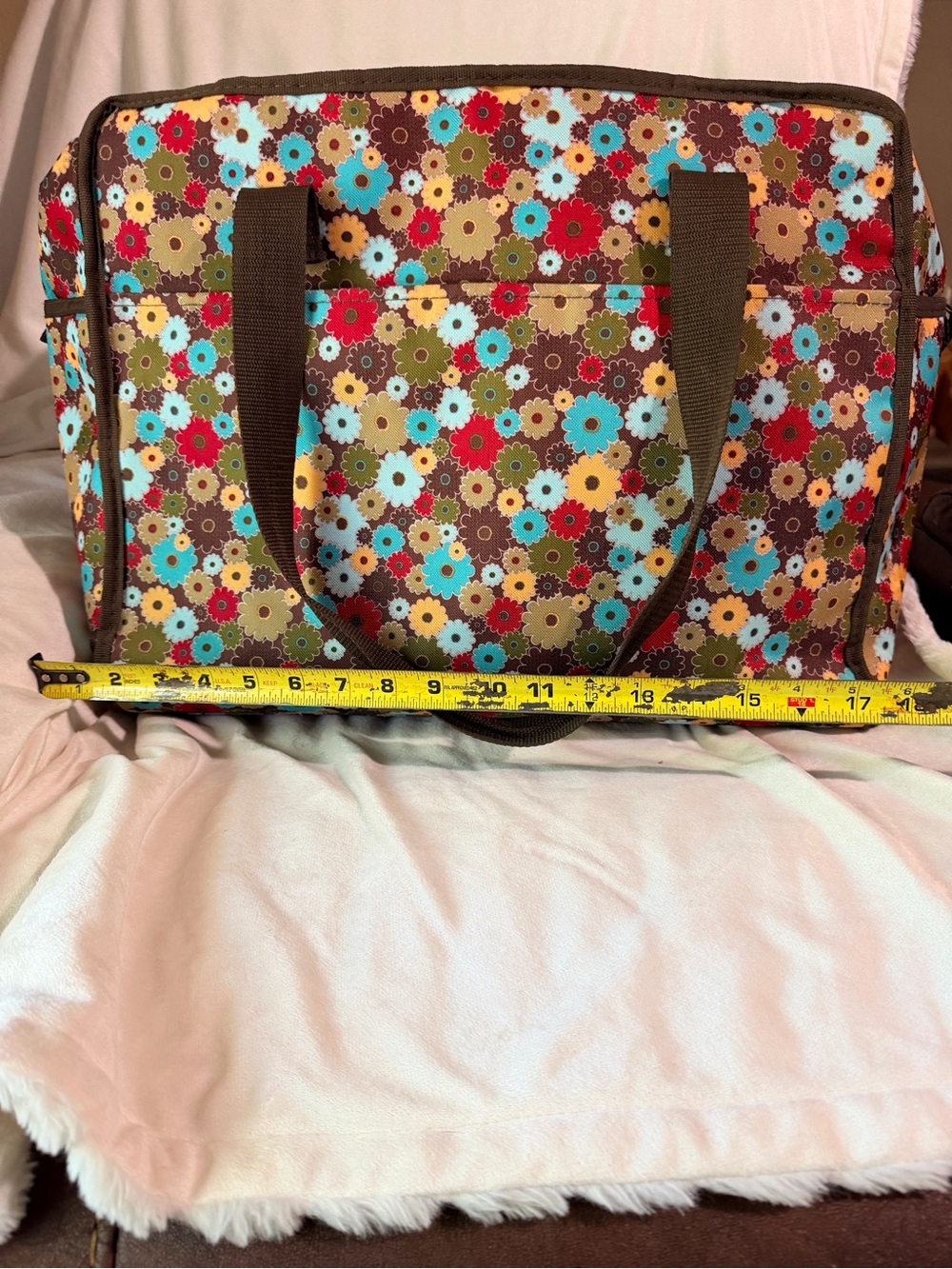 Thirty One Large Insulated Floral Canvas Tote - Picture 8 of 11